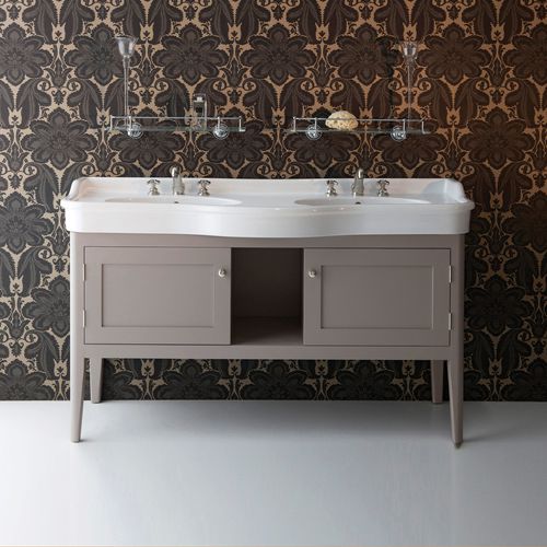 Doppelter Waschtisch-Unterschrank - ORTONA - Albion Bath Co - freistehend / MDF / Buche