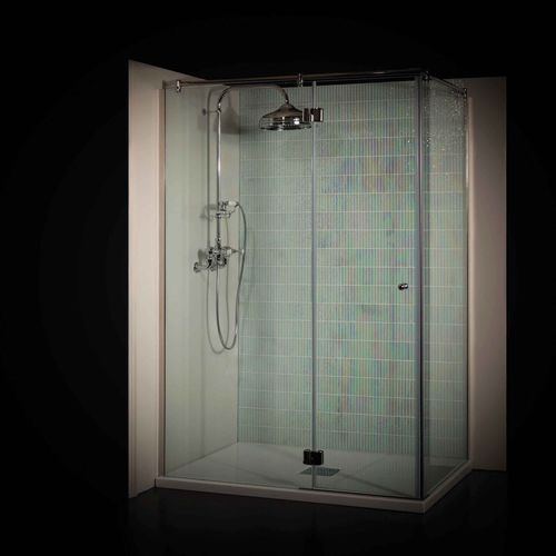 Hartglasduschkabine - Albion Bath Co - mit Flügeltür / für Eckeinbau / Rauchglas