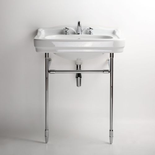 Klassisches Waschbecken - 710 - Albion Bath Co - Konsole / Porzellan / mit integriertem Handtuchhalter