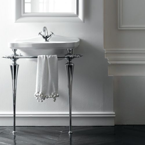 Konsole Waschbecken - VOLDA - Albion Bath Co - Porzellan / mit integrierter Waschtischplatte / mit integriertem Handtuchhalter
