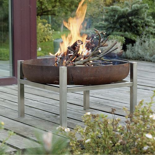 Garten-Feuerstelle / Holz - PARNIDIS - CURONIAN - Edelstahl / Kohlenstoffstahl