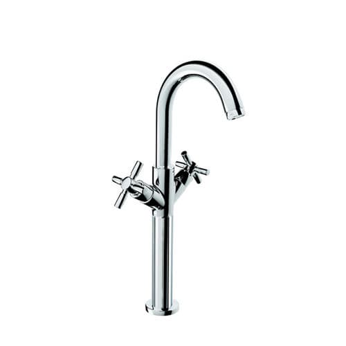 Zweigriffmischer für Waschtisch - TRATTO: 95310PR - Rubinetterie Eurorama spa - Aufsatz / aus verchromtem Metall / für Badezimmer