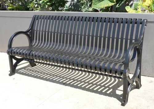 Moderne Bank für den öffentlichen Raum - CATALINA - CANTERBURY DESIGNS - Gusseisen / Aluminiumguss / mit Rückenlehne
