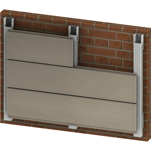Hinterlüftete Fassade / Aluminium - TETRIS® LINE - Cantori srl - glatt / mit Befestigungselementen