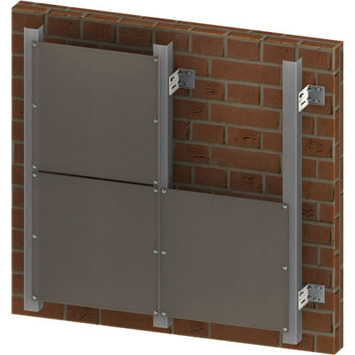 Hinterlüftete Fassade / Aluminium - TETRIS® FLAT - Cantori srl - Verbundwerkstoff / glatt / mit Befestigungselementen