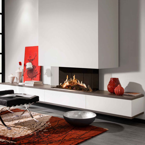 Gaskamin - KALFIRE PRESTIGE GP115/55S - Bespoke Fireplace Designs - Einbau / mit 3 Sichtseiten / geschlossene Feuerstelle