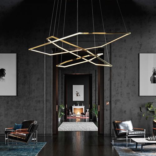 Hängelampe - VESANTO - cameron designhouse - poliertes Metall / gebürstetes Metall / modern