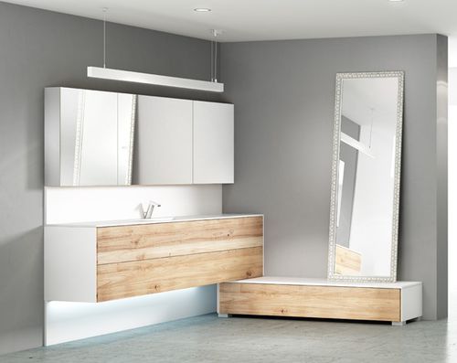 Wandhängender Waschtisch-Unterschrank - ALMA PUSH - Decosan - Eiche / modern / mit Schubladen