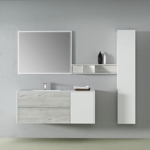 Wandhängender Waschtisch-Unterschrank - PLAY PUSH - Decosan - lackiertes Holz / modern / mit Schubladen