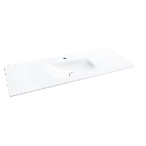 Einbauwaschbecken - GLASS BLANCO - Decosan - Glas / mit integrierter Waschtischplatte / rechteckig