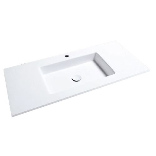 Einbauwaschbecken - RECTANGULAR R5  - Decosan - Mineralwerkstoff / mit integrierter Waschtischplatte / Mehrfach