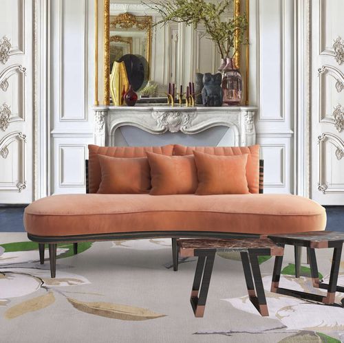 Halbrundes Sofa - Carnelian - Muranti - modern / Samt / Baumwolle
