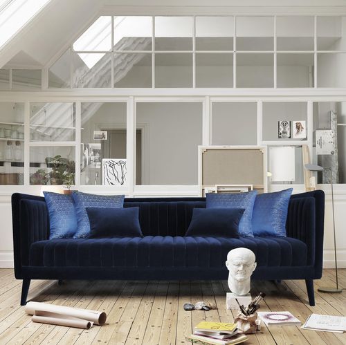 Modernes Sofa - Azurite - Muranti - Samt / Baumwolle / mit Armlehnen