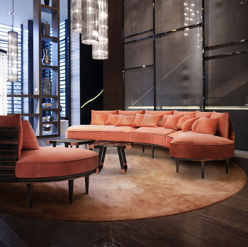Halbrundes Sofa - Carnelian - Muranti - modern / Samt / Baumwolle