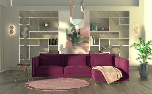 Ecksofa - Alexandrite - Muranti - modern / Samt / Baumwolle