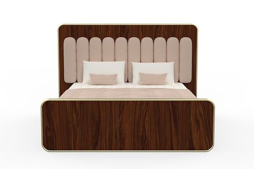 Doppelbett - Nara - Muranti - modern / gepolstertes Kopfteil / Samt