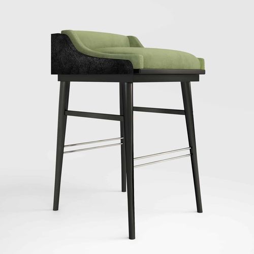 Moderner Barhocker - Moldavite - Muranti - Leder / Samt / Baumwolle