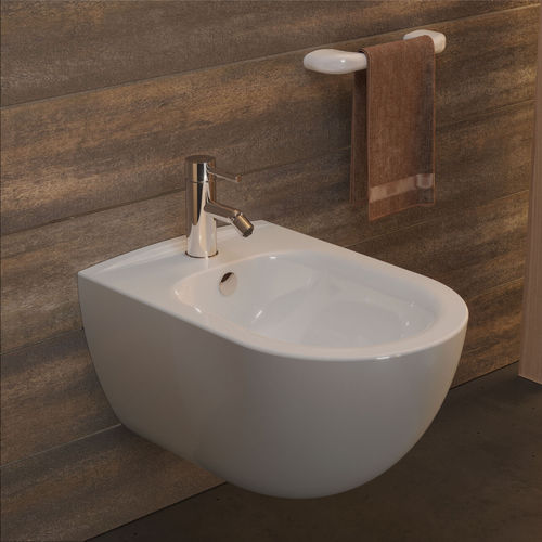 Wand-Waschbecken - NAUTILUS - Valadares - Keramik / Kalkstein / halbrund