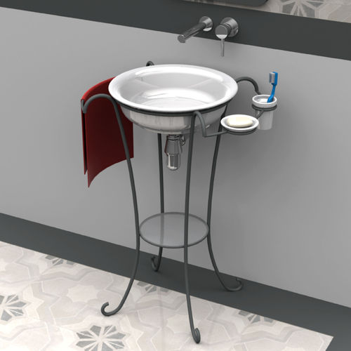 Konsole Waschbecken - SERRAS - Valadares - Keramik / rund / modern