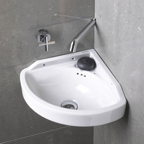 Wand-Waschbecken - CANTO - Valadares - Keramik / für Eckeinbau / modern