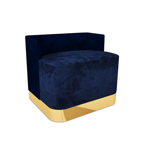 Moderner Hocker - GEOFFREY - By Swans - Samt / Gestell aus poliertem Messing / Polster
