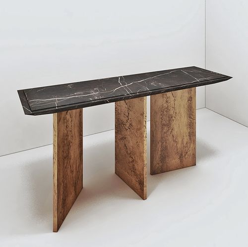 Moderner Konsolentisch - TIGER - MAPSWONDERS - Marmor / Gestell aus Messing / rechteckig