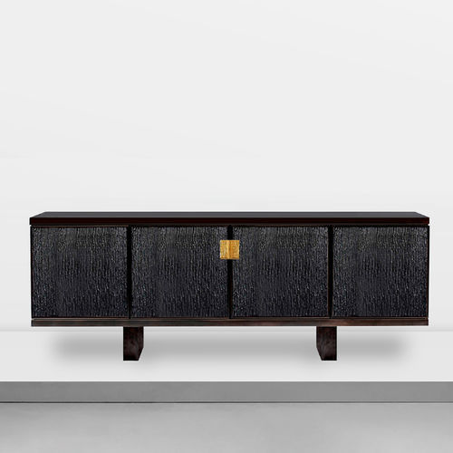 Modernes Sideboard - IRISH  - MAPSWONDERS - Messing / mit Schubladen / mit Schwingtür