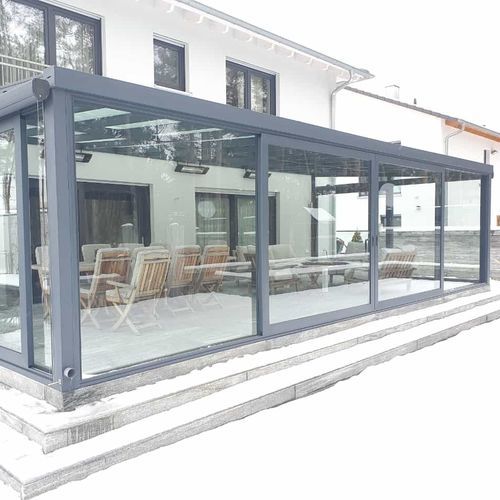 Selbsttragende Pergola - WINTER GARDEN - BYART GROUP - angebaut / Aluminium / Glas-Überdachungen