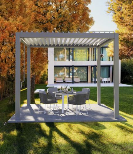 Selbsttragende Pergola - OPTIMUS - BYART GROUP - Aluminium / mit orientierbaren Lamellen / mit Sonnenschutzlamellen