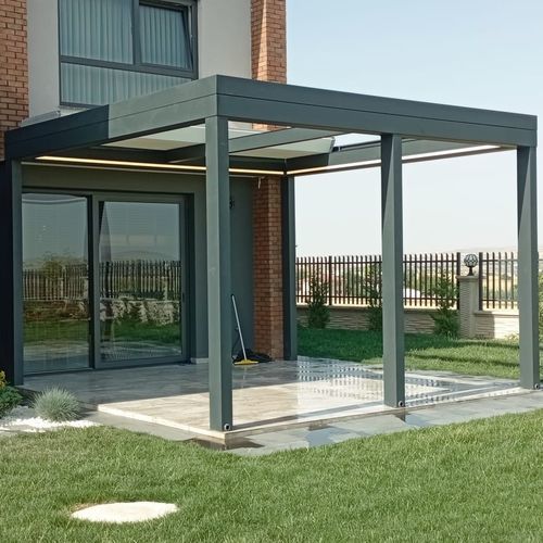 Selbsttragende Pergola - SELECT  - BYART GROUP - angebaut / Aluminium / Faltdach