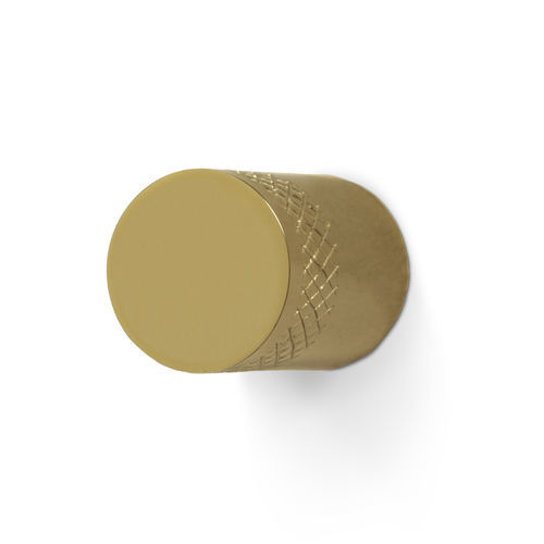 Moderner Möbelknopf - MONOCLES TW5014 - PullCast - gebürstetes Messing / Messing mit Goldauflage