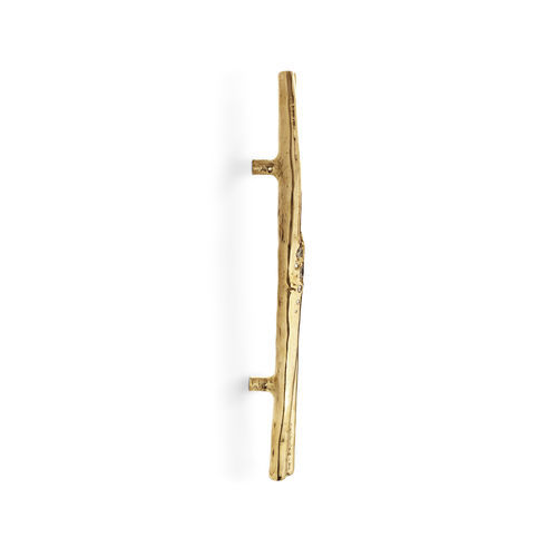 Türstoßgriff - SHIN LE4018 - PullCast - gebürstetes Messing / poliertes Messing / Zirkoniakristall