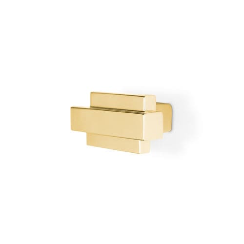 Moderner Möbelknopf - SKYLINE CM3050 - PullCast - gebürstetes Messing / poliertes Messing / aus Altmessing
