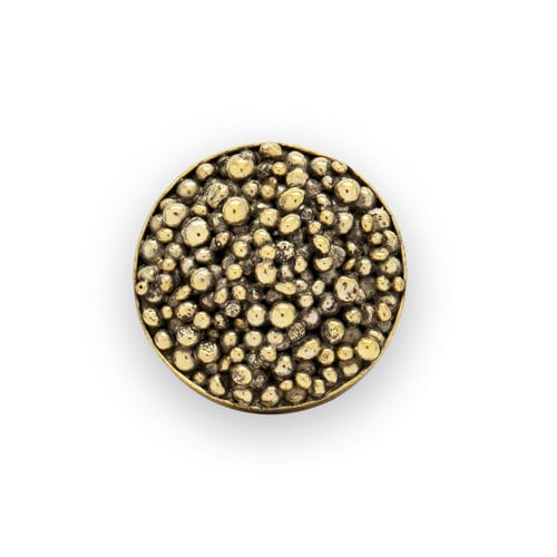 Moderner Möbelknopf - CAVIAR OC2032 - PullCast - gebürstetes Messing / poliertes Messing / aus Altmessing