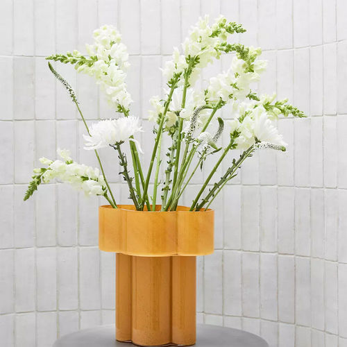 Moderne Vase - fab  - Northern - geblasenes Glas / Tisch / gelb