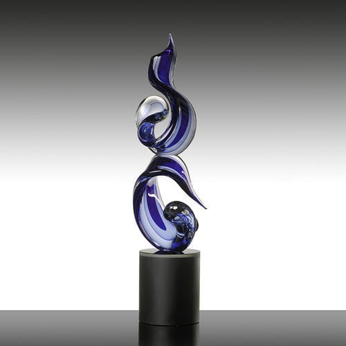 Glasskulptur - DOUBLE RIBBON - Alberto Dona - freistehend / für Gewerbegebrauch / schwarz