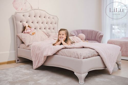 Einpersonenbett - BIZE LUX - Atelier Lilu - klassisch / Polster / Kopfteil