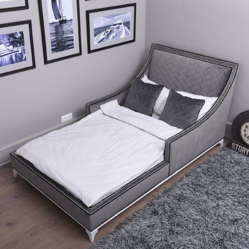 Einpersonenbett - SIDNEY - Atelier Lilu - klassisch / Polster / Kopfteil