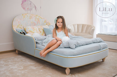 Einpersonenbett - POMPON - Atelier Lilu - modern / Polster / Kopfteil