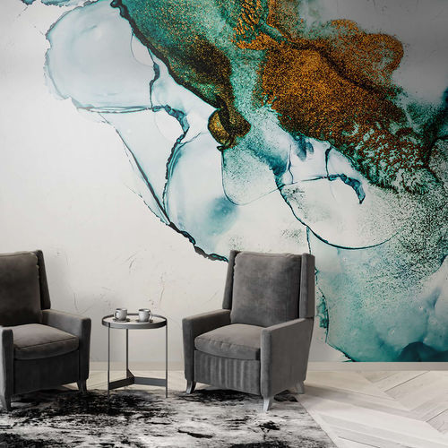 Moderne Tapete - ACQUAMARINA - WallyArt - Vlies / Glasfaser / Vinyl