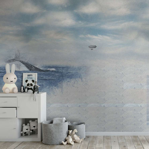 Moderne Tapete - WHALE - WallyArt - Vlies / Glasfaser / Vinyl