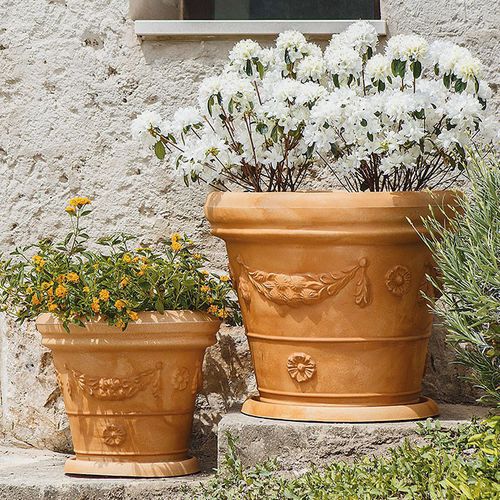 Polyethylen-Pflanzgefäß - ROME : DOPPIOBORDO FESTONE - MONACIS - bodenstehend / rund