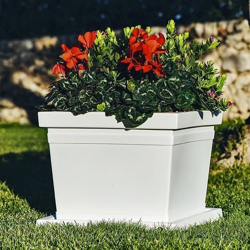 Pflanzkübel / rotationsgesintertes Polyethylen - ROME : QUADRO LISCIO - MONACIS - rechteckig / wetterbeständig / UV-beständig