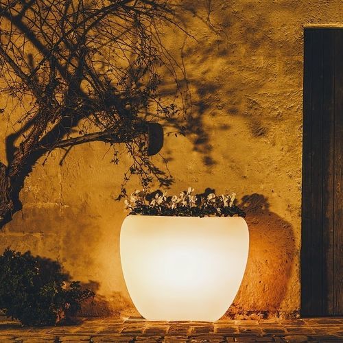 Polyethylen-Pflanzkübel - BRIGHT : HEART - MONACIS - rechteckig / gebogen / beleuchtet