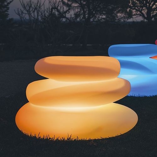 Polyethylen-Pflanzkübel - BRIGHT : EDEN - MONACIS - beleuchtet / originelles Design / weiß