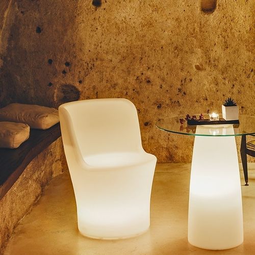 Moderner Stuhl - BRIGHT : COMFY MOON - MONACIS - für Garten / Polyethylen / beleuchtet
