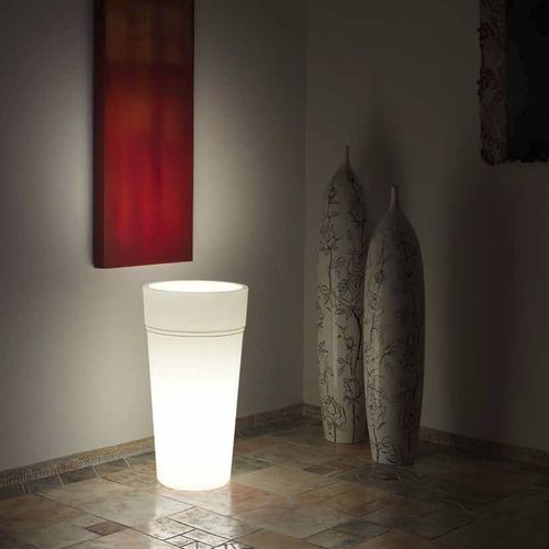 Kunststoff-Pflanzgefäß - STEM LUCE / STALK LUCE - TeraPlast - freistehend / rund / beleuchtet