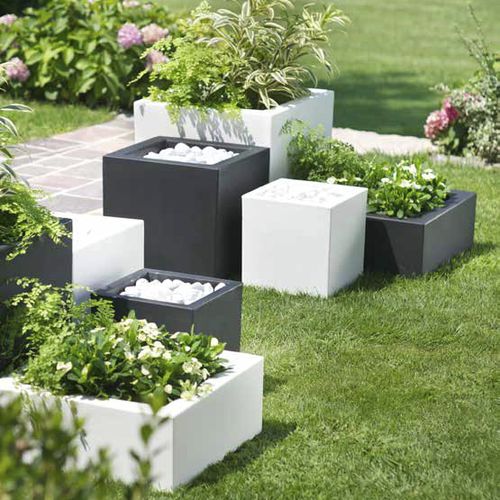 Kunststoff-Pflanzkübel - SCHIO CUBO BASSO - TeraPlast - quadratisch / modern / für Außenbereich
