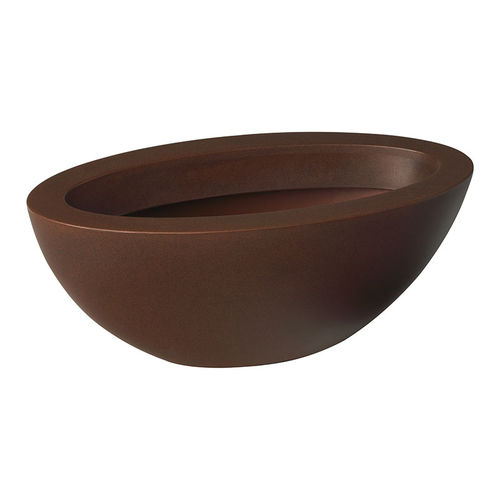 Pflanzgefäß / rotationsgesintertes Polyethylen - Freccia - PASQUINI & BINI - oval / für Privatgebrauch / braun