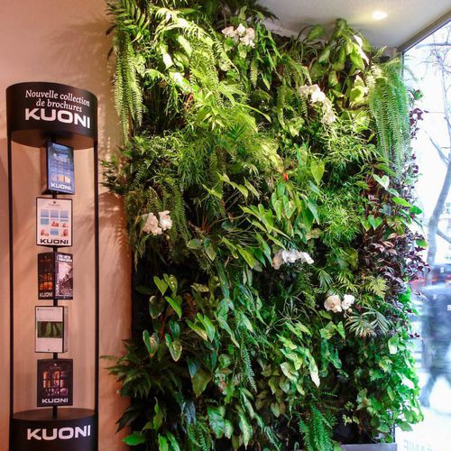 Stabilisierte Wandbegrünung - A WALL OF PLANTS  - Jardins de Babylone - modulare Platte / natürlich / dichtes Blattwerk